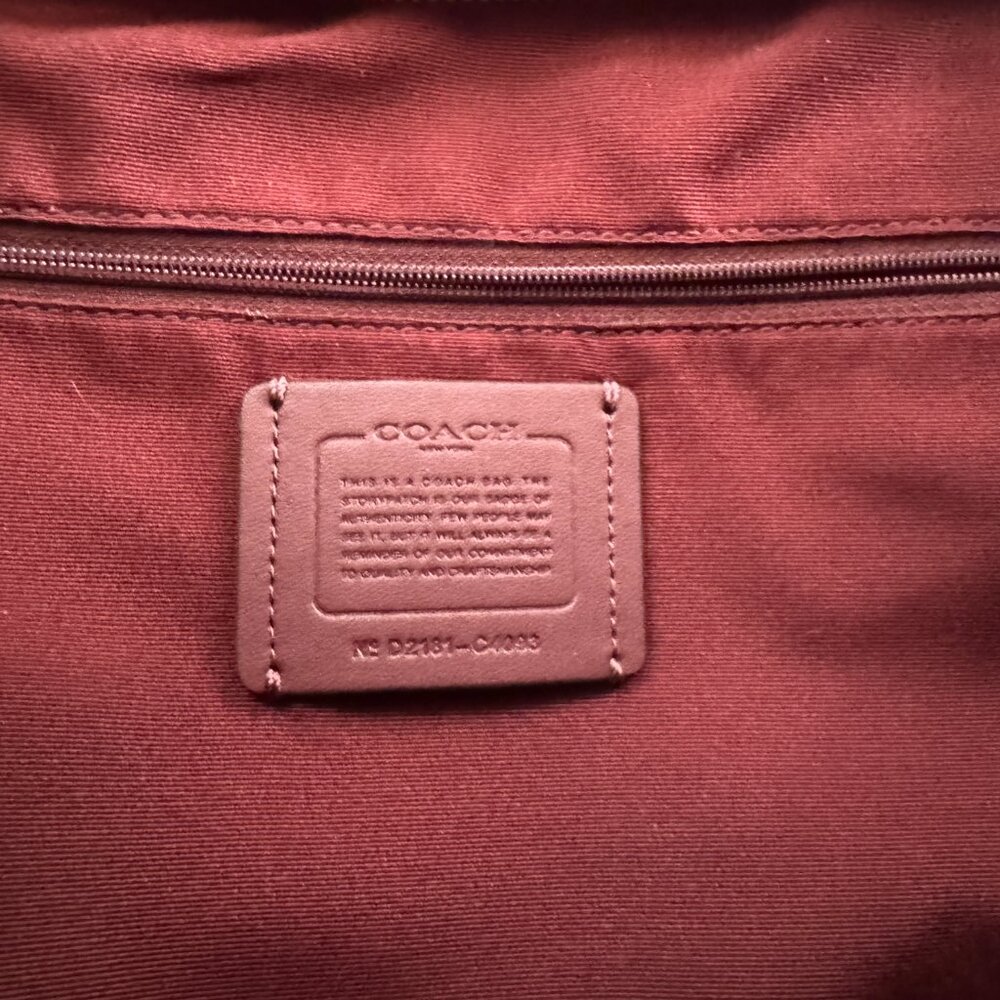 Coach C4093 Court Tote Shoulder Bag Confetti Pink Rouching Nylon w/Leather - Picture 13 of 15